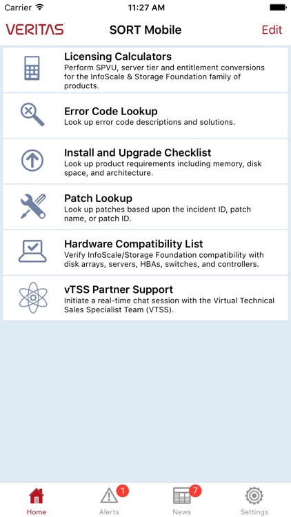 Veritas Services and Operations Readiness Tools (SORT) Mobile