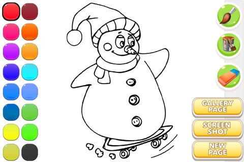 Snowman Game : Coloring Book screenshot 2