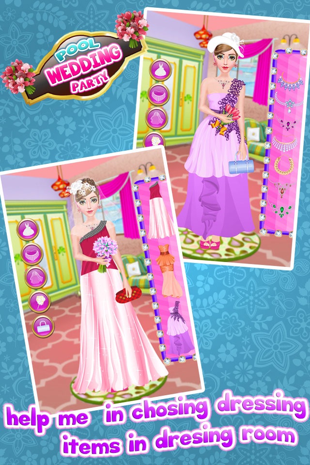 Pool Wedding Salon Makeover & Dress up Salon Girls Game screenshot 2
