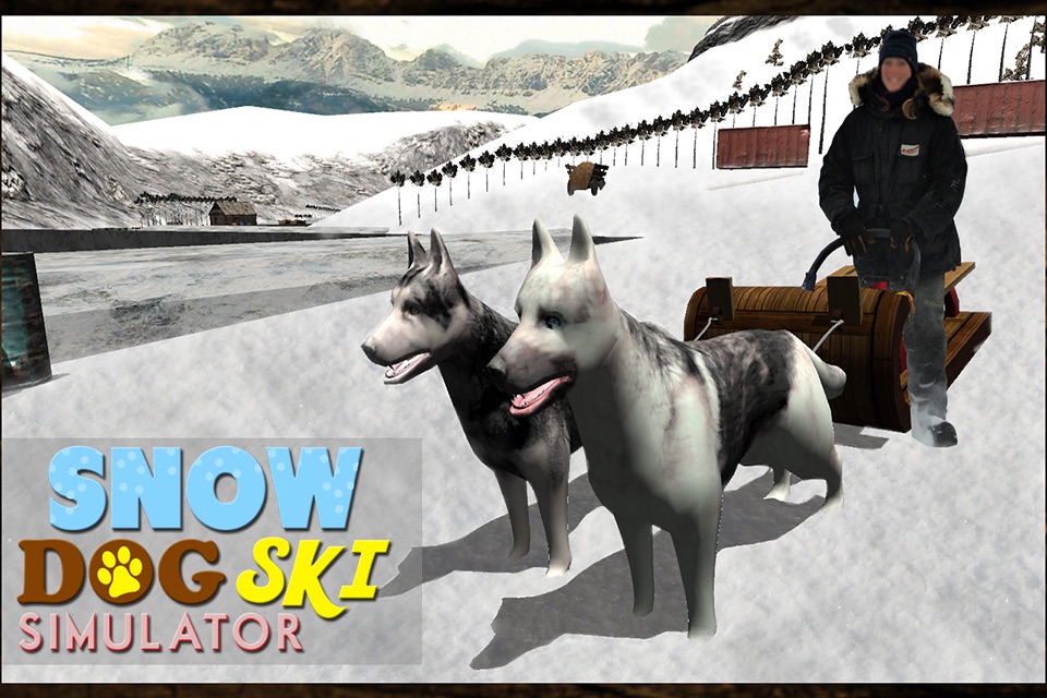 Winter Snow Dog Sledding Ski Simulator 3D screenshot 2