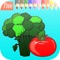 Game learning drawing and coloring, fruits, vegetables and food for children