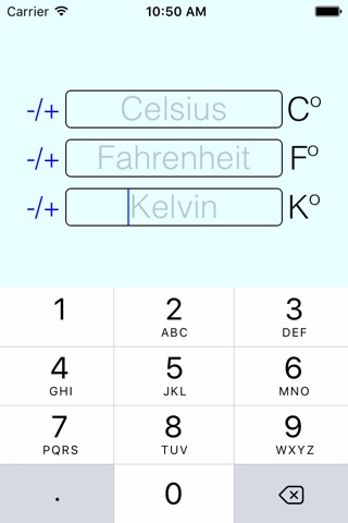 Celsius/Fahrenheit/Kelvin Temperature Converter screenshot 2
