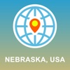 Nebraska, USA Map - Offline Map, POI, GPS, Directions