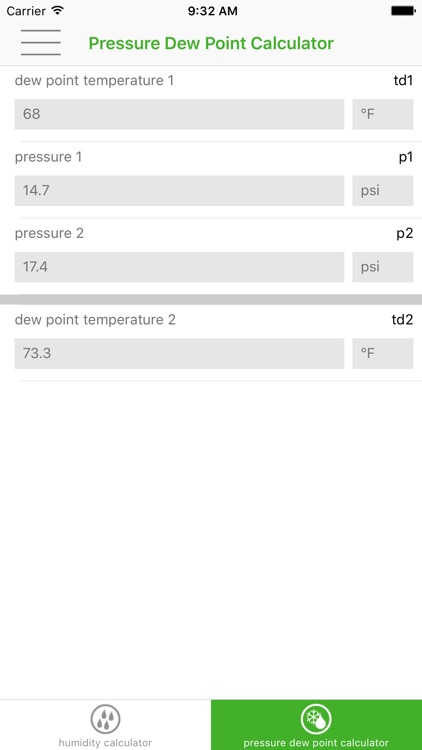 E+E Humidity Calculator