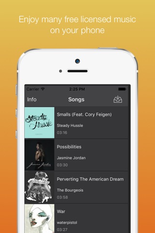 Licensed Music Player - Listen to your favorite free licensed mp3 s ! screenshot 2