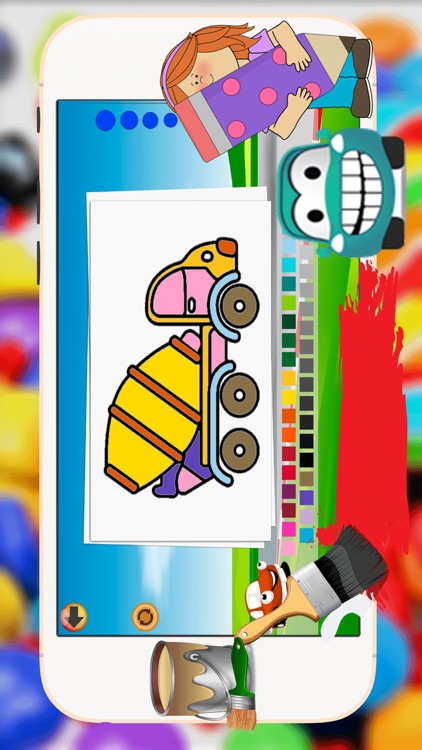 Car Coloring Book -  All In 1 Vehicles Draw Paint And Color Pages Games For Kids screenshot-4
