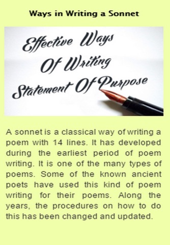 How To Write A Sonnet screenshot 2