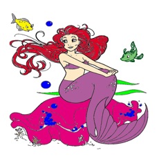 Activities of Kids Coloring Book - Cute Cartoon Mermaid 6