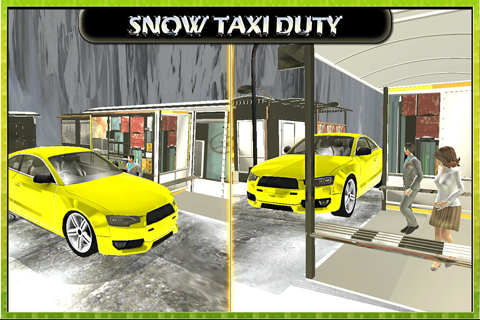 Taxi Driving Simulator 3D: Snow Hill Mountain & Free Mobile Game 2016 screenshot 2