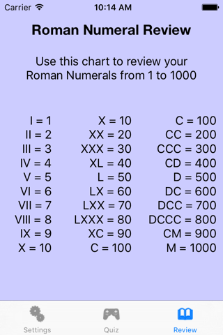 Roman Numerals Quiz screenshot 3