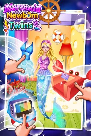 Mermaid Newborn Twins Baby Care - Free Girls Games screenshot 4