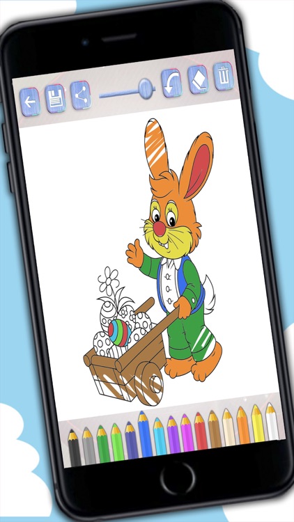 Color Easter eggs Paint bunnies coloring game for kids - Premium