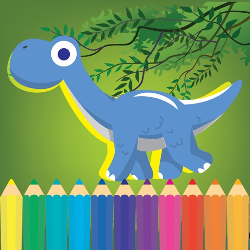 Dinosaur Coloring book and learn abc Alphabet 123 Numbers Icon