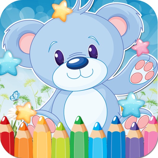 Cute cartoon toy teddy bear outlined and color Vector Image