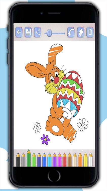 Color Easter eggs Paint bunnies coloring game for kids - Premium screenshot-4
