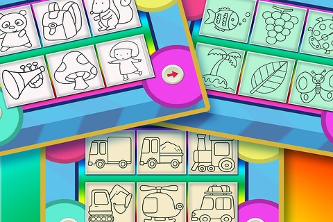 Coloring Book For Kids  - Make The Cartoon Animals, Plants or Vehicles Colorful screenshot 2