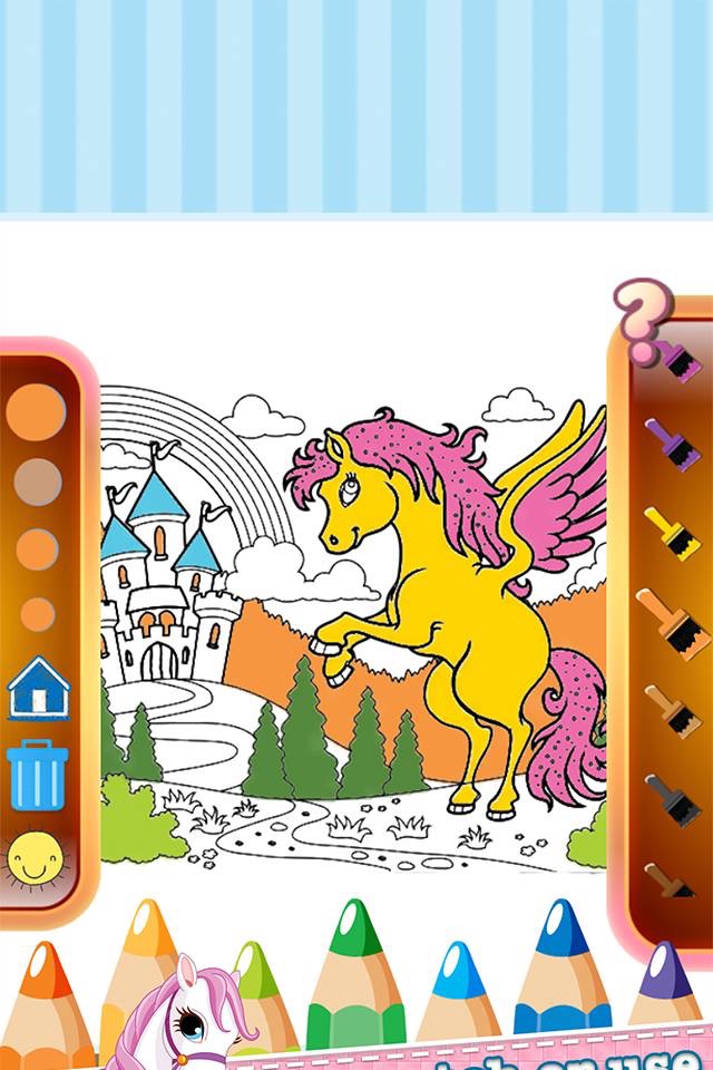 horse coloring book game for kids 2 to 7 years old screenshot 3