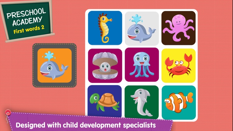 First Words 2 - English : Preschool Academy educational matching game for Pre-k and kindergarten children