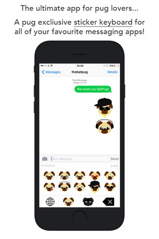 Pugmoji sticker keyboard by The BatPug screenshot 2