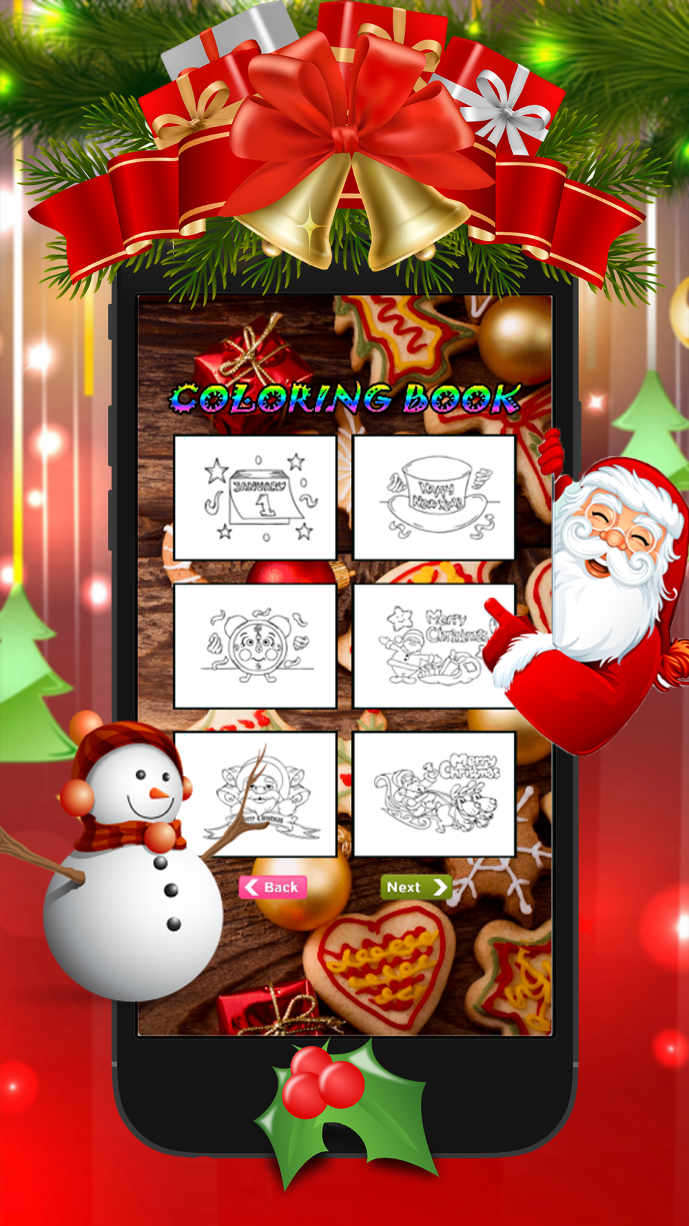 クリスマスの塗り絵 就学前の子供のためのページを描画 ペイント Free Download App For Iphone Steprimo Com