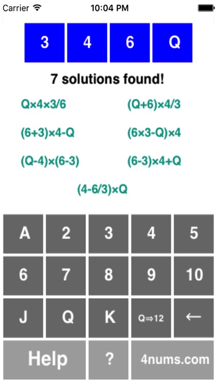 4 Numbers solver