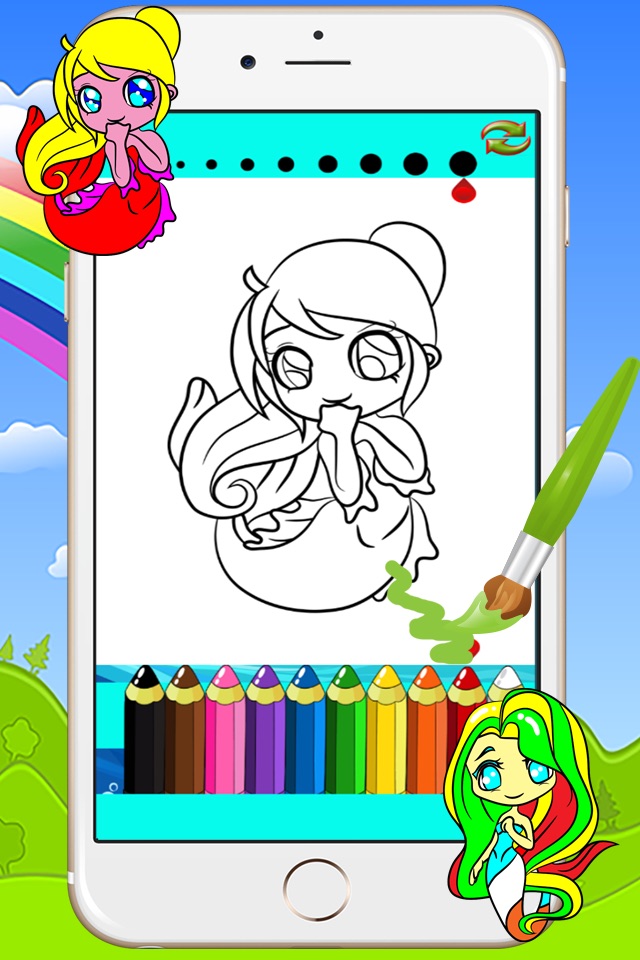 Princess Series Coloring Books For Kids - Drawing Painting Little Mermaid Games screenshot 3