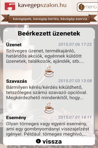 KávéGép Szalon screenshot 2