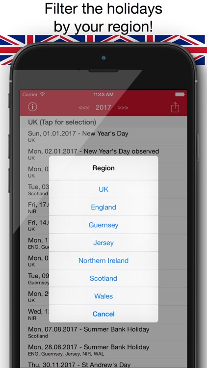 Holiday Calendar United Kingdom 2016 - National and local bank holidays