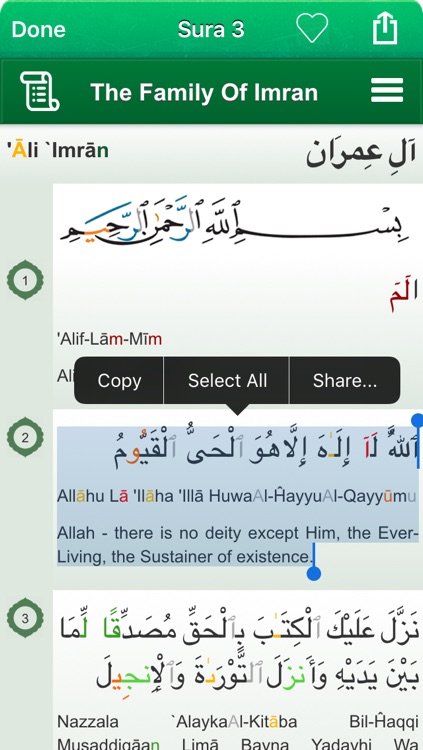 Quran Tajweed Audio mp3 in English, in Arabic and in Phonetic Transcription (Lite) screenshot-3
