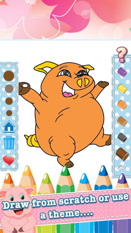 Pig Drawing Coloring Book - Cute Caricature Art Ideas pages for kids
