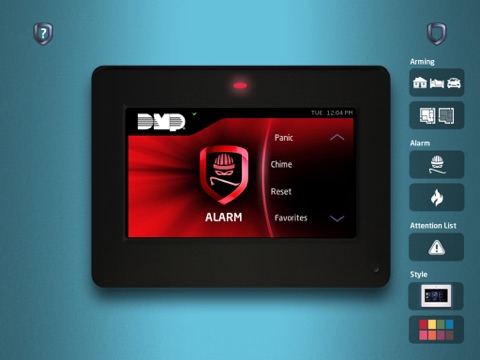 Screenshot of DMP Touchscreen