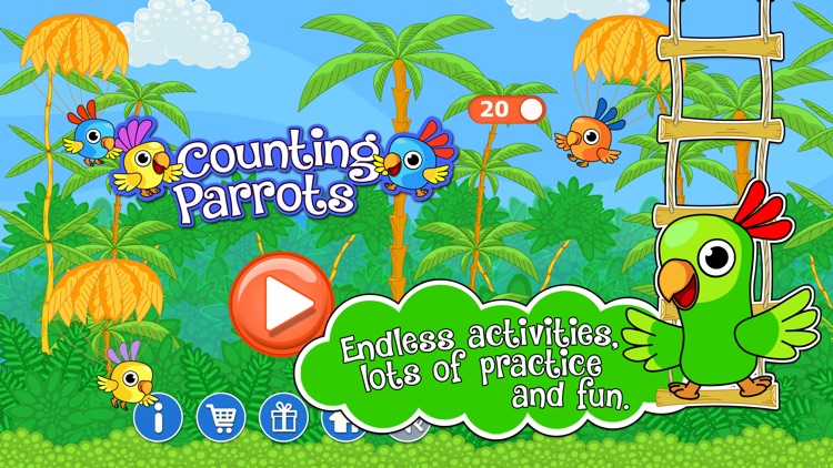 Counting Parrots 1, Engaging Basic Math And Numbers Learning Activities 