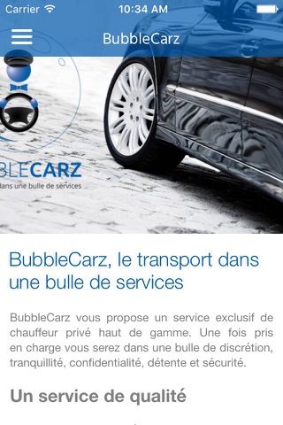 BubbleCarz - Chauffeur Privé VTC screenshot 4
