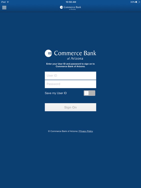 Commerce Bank of AZ Tablet