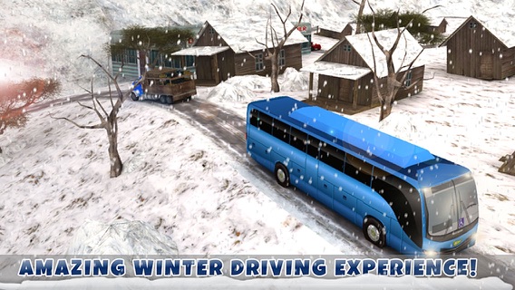 冬の都市、オフロード丘バス運転シミュレータ3Dのおすすめ画像5