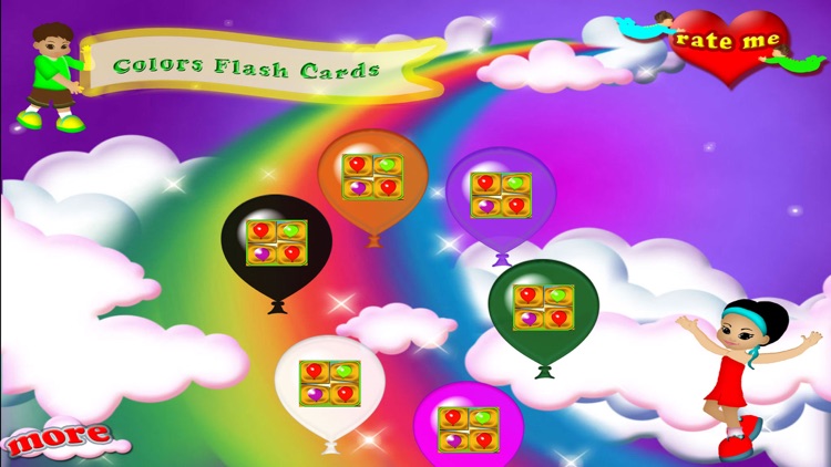 Kids Memory Flash Cards Colors And Balloons