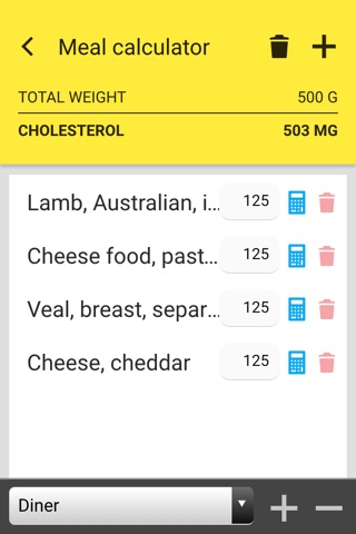Cholesterol Table: diet aid screenshot 4