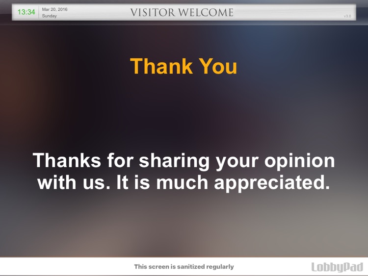 LobbyPad - Smiley Face Customer Feedback