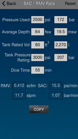 Game screenshot Dive Calculator apk