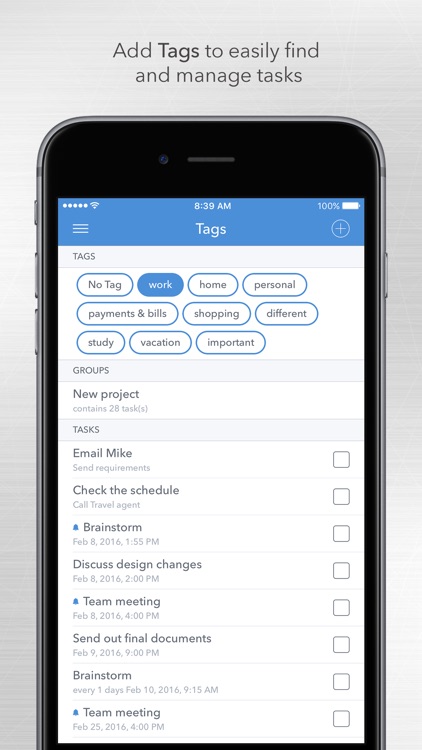 GTD tasks & to-do list