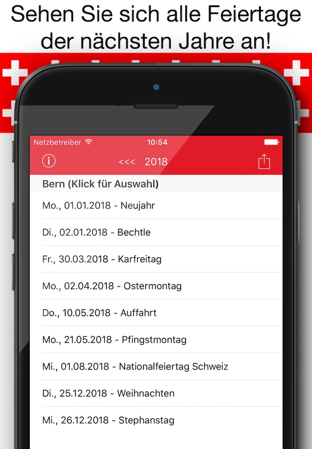 Feiertage Schweiz Kalender & Kalenderwochen screenshot 4