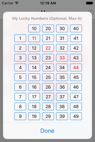 Egotistic Lottery Number Creator (Lite) screenshot 2