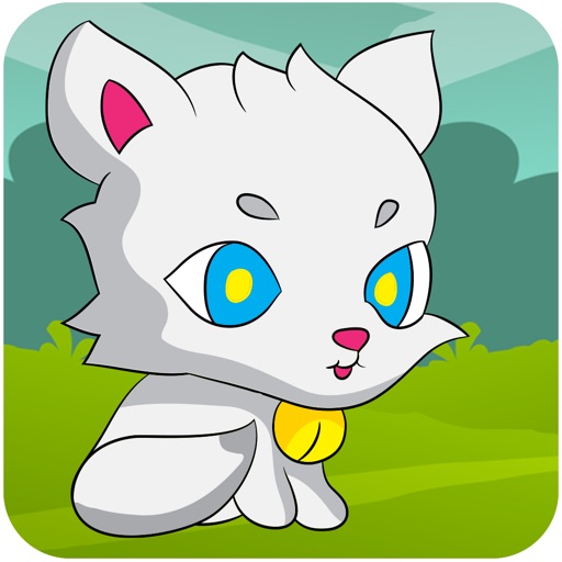 Little kitten adventure - Greedy white cat running by Phoobal Boonpunya