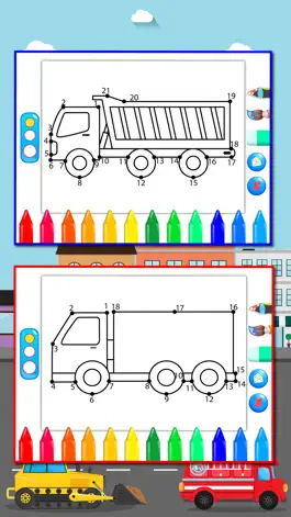 Game screenshot Trucks Connect the Dots and Coloring Book for Kids Lite hack