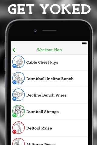 Yoked: Swipe To Build Workout screenshot 3