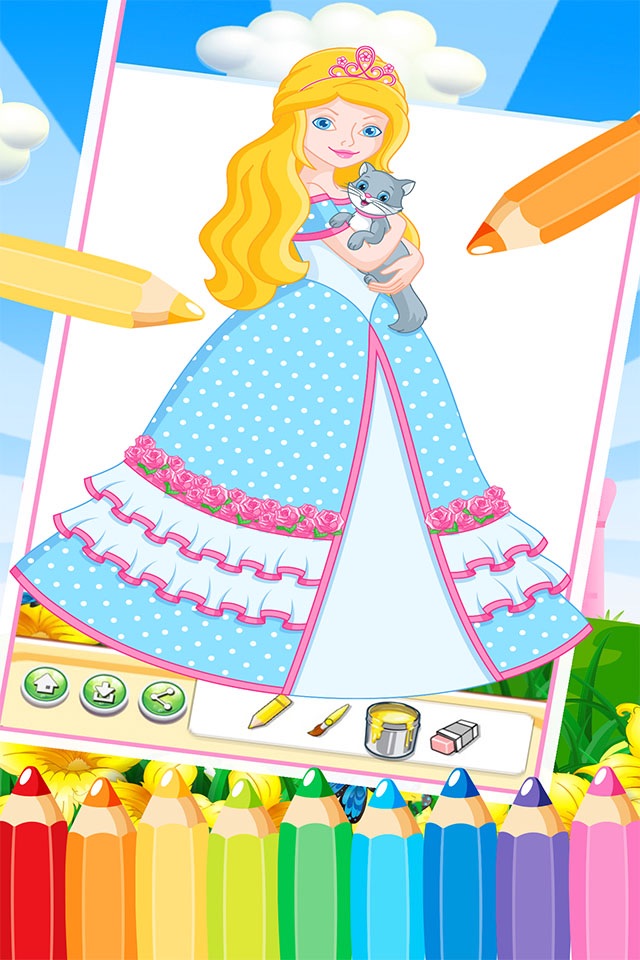 princess printable coloring pages free for kids screenshot 3