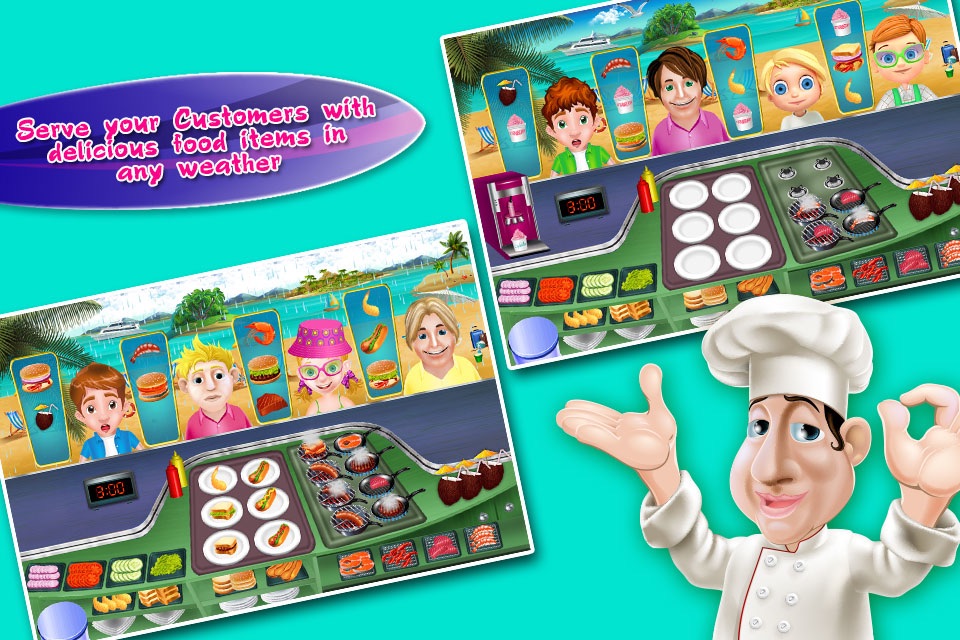 Seaside Seafood Kitchen Fever Cooking Girls Games screenshot 3