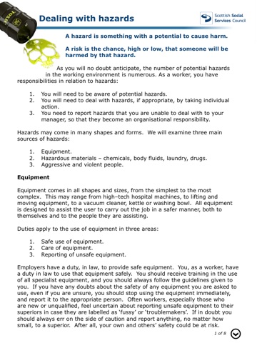 Health & Safety for Social Service Workers – An Induction Guide v.2 screenshot 3