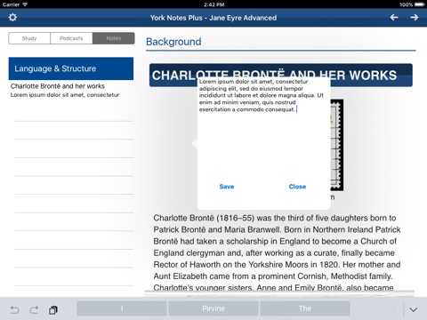 Jane Eyre York Notes Advanced for iPad screenshot 4