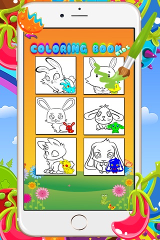 Coloring Books For Kids - Drawing Painting Easter Bunny Games screenshot 4